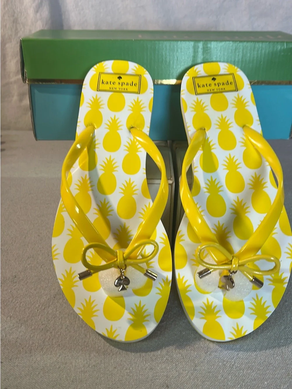 kate spade Yellow Pineapple Print Women’s Flip Flops